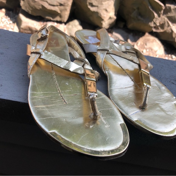 Dolce Vita DV Women’s Gold Slingback Summer Thongs Flats Sandals Size 7.5 - Picture 8 of 13
